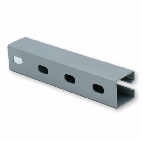 Lemovací profil WG40 děrovaný; šířka štěrbiny 7,5mm; otvor 11x20mm; rozteč 50mm